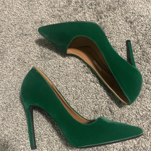 Green Suede Heels - Picture 2 of 5